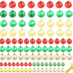 vidaXL Decor* Christmas Balls 100 Pcs Red/Gold/Green