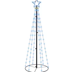 vidaXL Decor* Christmas Cone Tree Blue 108 Leds 2X6 Ft