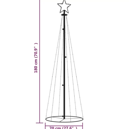 vidaXL Decor* Christmas Cone Tree Blue 108 Leds 2X6 Ft