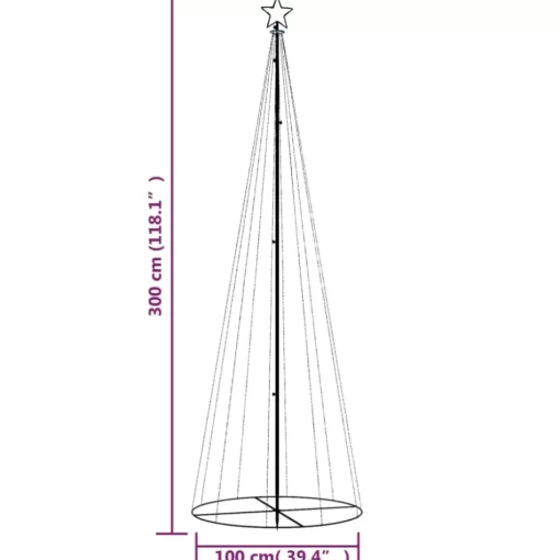 vidaXL Decor* Christmas Cone Tree Blue 310 Leds 3X10 Ft