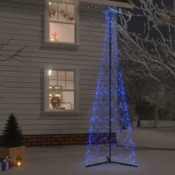 vidaXL Decor* Christmas Cone Tree Blue 500 Leds 3X10 Ft