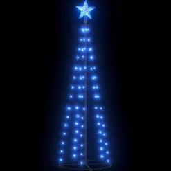 vidaXL Decor* Christmas Cone Tree Blue 84 Leds 2X5 Ft