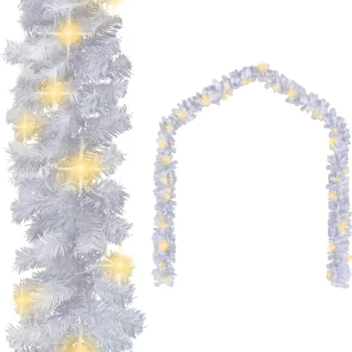 vidaXL Decor* Christmas Garland With Led Lights 16 Ft White