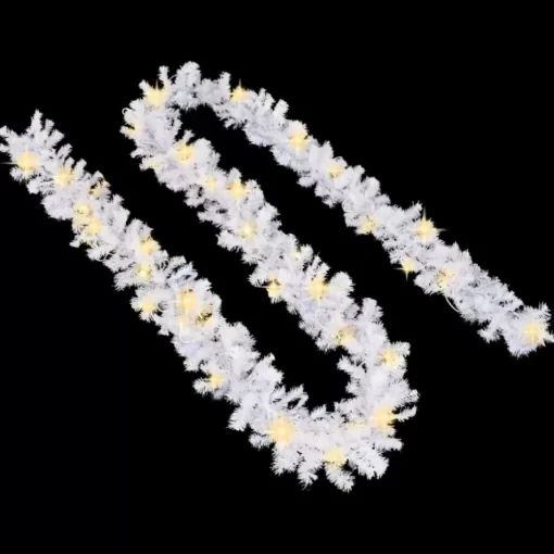 vidaXL Decor* Christmas Garland With Led Lights 16 Ft White