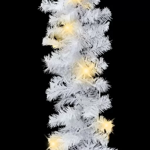 vidaXL Decor* Christmas Garland With Led Lights 16 Ft White