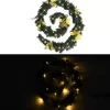 vidaXL Decor* Christmas Garland With Led Lights Green 8.9' Pvc