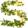 vidaXL Decor* Christmas Garland With Led Lights Green 8.9' Pvc