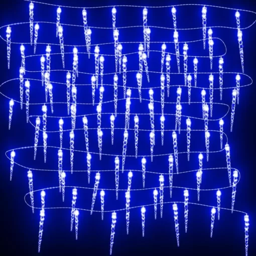 vidaXL Decor* Christmas Icicle Lights 100 Pcs Blue Acrylic