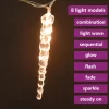 vidaXL Decor* Christmas Icicle Lights 100 Pcs Warm White Acrylic