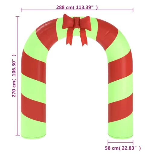 vidaXL Decor* Christmas Inflatable Arch Gate Led 106.3"