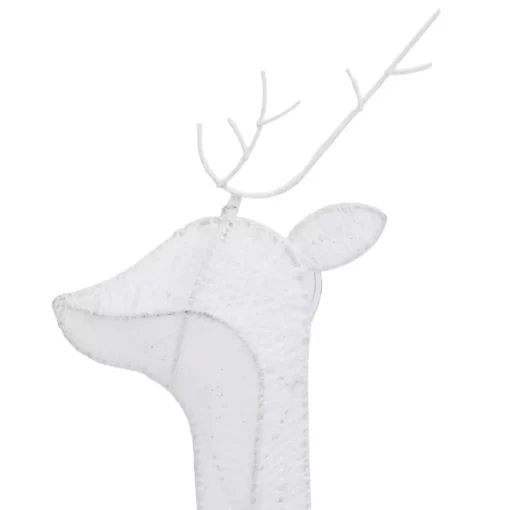 vidaXL Decor* Christmas Reindeer Family 106.3"X2.8"X35.4" White Cold White Mesh