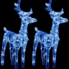 vidaXL Decor* Christmas Reindeers 2 Pcs Blue 80 Leds Acrylic