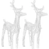 vidaXL Decor* Christmas Reindeers 2 Pcs Blue 80 Leds Acrylic