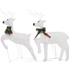 vidaXL Decor* Christmas Reindeers 2 Pcs White 40 Leds