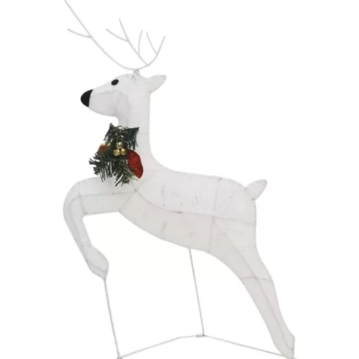 vidaXL Decor* Christmas Reindeers 2 Pcs White 40 Leds