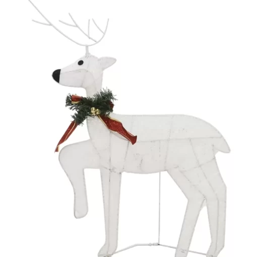 vidaXL Decor* Christmas Reindeers 2 Pcs White 40 Leds