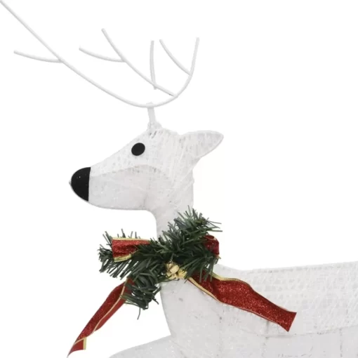 vidaXL Decor* Christmas Reindeers 2 Pcs White 40 Leds