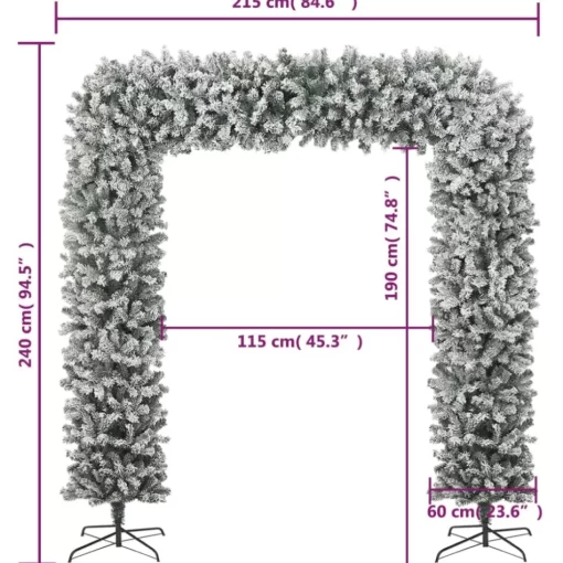 vidaXL Decor* Christmas Tree Arch With Flocked Snow 94.5"