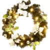 vidaXL Decor* Christmas Wreath With Led Lights Black 23.6