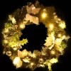 vidaXL Decor* Christmas Wreath With Led Lights Black 23.6