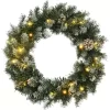 vidaXL Decor* Christmas Wreath With Led Lights Green 17.7