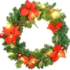 vidaXL Decor* Christmas Wreath With Led Lights Green 23.6