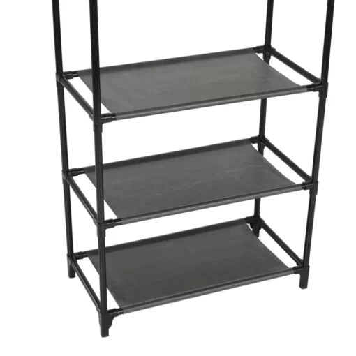 vidaXL Household Supplies* Clothes Rack Steel And Non-Woven Fabric 21.7"X11.2"X68.9" Black