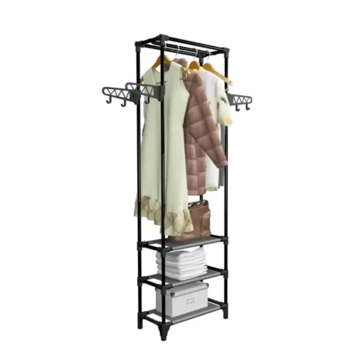 vidaXL Household Supplies* Clothes Rack Steel And Non-Woven Fabric 21.7"X11.2"X68.9" Black