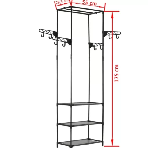 vidaXL Household Supplies* Clothes Rack Steel And Non-Woven Fabric 21.7"X11.2"X68.9" Black