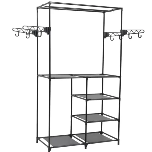 vidaXL Household Supplies* Clothes Rack Steel And Non-Woven Fabric 34.3"X17.3"X62.2" Black