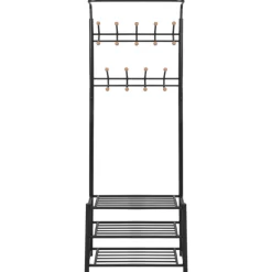 vidaXL Decor* Clothes Rack With Shoe Storage 26.8"X12.6"X71.9" Black