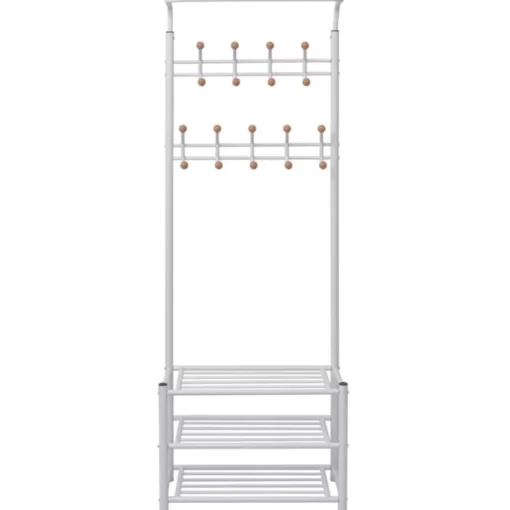 vidaXL Decor* Clothes Rack With Shoe Storage 26.8"X12.6"X71.9" White