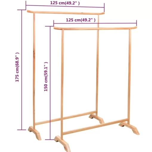 vidaXL Household Supplies* Clothes Racks 2 Pcs Solid Oak Wood