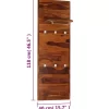 vidaXL Decor* Coat Rack Solid Sheesham Wood 46.5