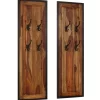 vidaXL Decor* Coat Racks 2 Pcs Solid Sheesham Wood