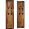 vidaXL Decor* Coat Racks 2 Pcs Solid Sheesham Wood