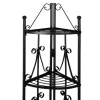 vidaXL Lawn & Garden* Corner Plant Rack Black 14.2