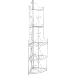 vidaXL Lawn & Garden* Corner Plant Rack White 14.2"X23.6"