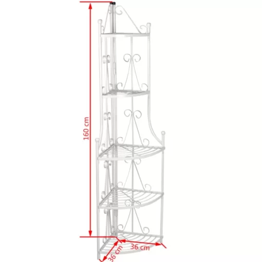 vidaXL Lawn & Garden* Corner Plant Rack White 14.2"X23.6"