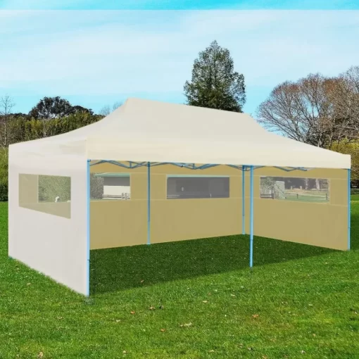 vidaXL Lawn & Garden* Cream Foldable Pop-Up Party Tent 9.8'X19.7'