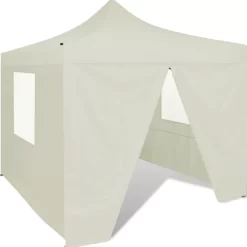 vidaXL Lawn & Garden* Cream Foldable Tent 9.8'X9.8' With 4 Walls