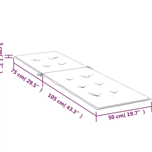 vidaXL Decor* Deck Chair Cushion Cream (29.5"+41.3")X19.7"X1.2"