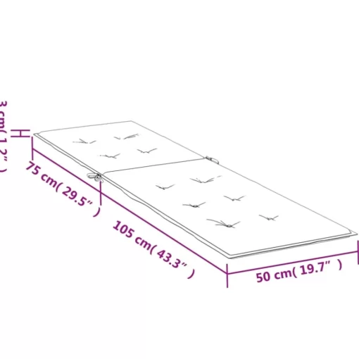 vidaXL Decor* Deck Chair Cushion Gray (29.5"+41.3")X19.7"X1.2"
