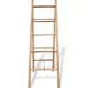 vidaXL Bathroom Accessories* Double Towel Ladder With 5 Rungs Bamboo 19.7