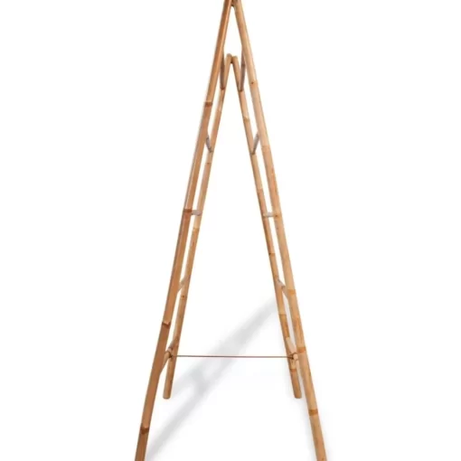 vidaXL Bathroom Accessories* Double Towel Ladder With 5 Rungs Bamboo 19.7"X63"