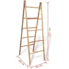 vidaXL Bathroom Accessories* Double Towel Ladder With 5 Rungs Bamboo 19.7