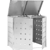 vidaXL Household Supplies* Double Wheelie Bin Shed 63.4 Gal Stainless Steel