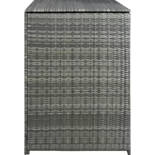 vidaXL Lawn & Garden* Double Wheelie Bin Shed Poly Rattan Anthracite 58.3"X30.3"X43.7"