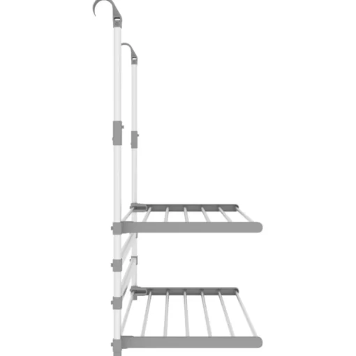 vidaXL Household Supplies* Drying Rack For Balcony 35"X9.8"X(23.6"-37.4") Aluminum