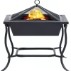 vidaXL Fireplaces* Fire Pit Black 16.5